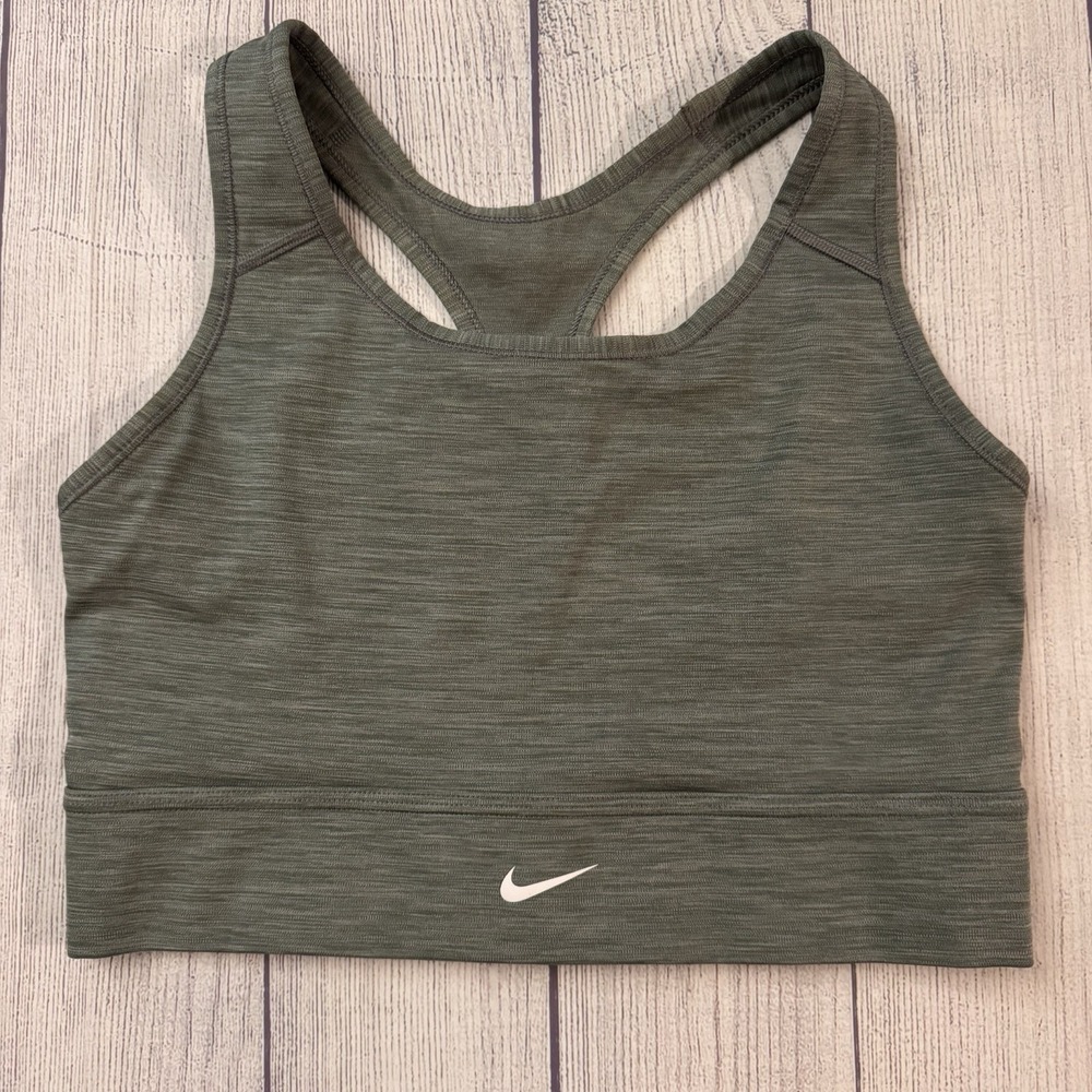 Nike Dri-FIT Swoosh Sports Bra Womens XL Green Racerback Workout